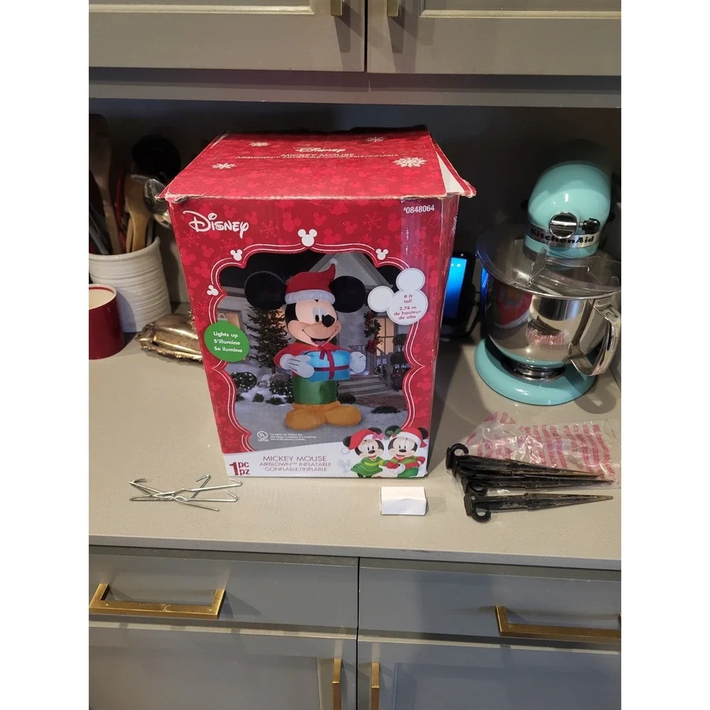 Gemmy HUGE 9FT Santa‎ Mickey Mouse Christmas Inflatable Disney *VIDEO*TESTED!